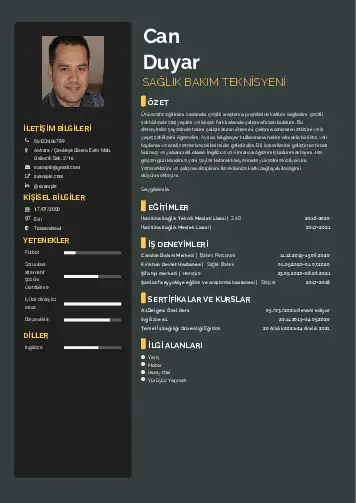 Hasta Bakıcı Cv Örnekleri cv indir